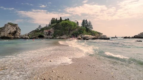 Isola Bella - beautiful island near Sicily, Italy. วิดีโอสต็อก