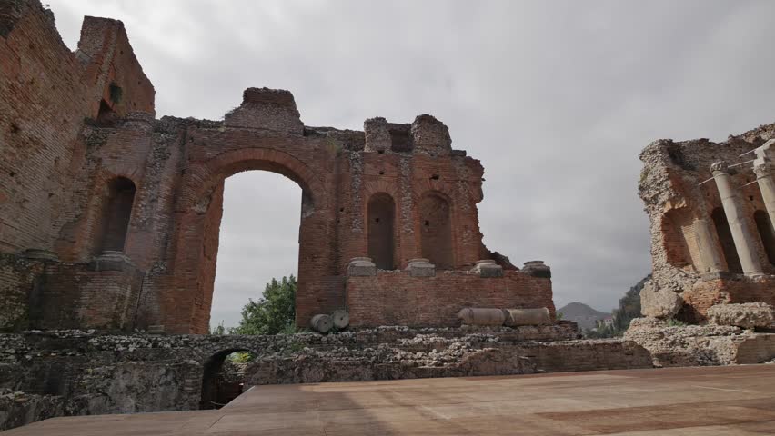 Antique theatre in Taormina, Sicily.