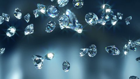 Falling diamonds - Close-up 25 fps