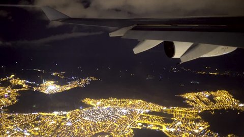 Bogota city as seen from the window of an A340 departing from El Dorado Airport