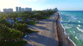 Aerial video of luxury estates on Golden Beach Florida