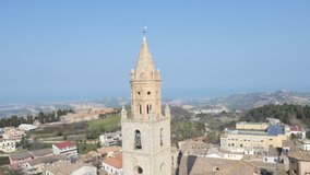 Aerial Drone Footage View of Atri city in Teramo Abruzzo Italy // no video editing