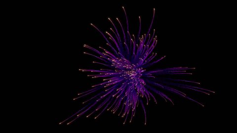 Firework explosion with trails. Separated on pure black background, contains alpha channel.