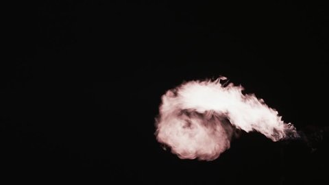 Fireball explosion sideways with fire at the end for use with visual effects and/or design.