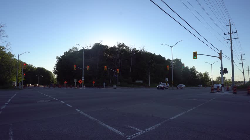 A busy intersection in the suburbs of Ottawa Ontario.