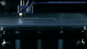 timelapse video of an 3d printer, printing the letters 3D