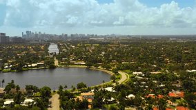 Aerial Hollywood Florida neighborhoods coastal