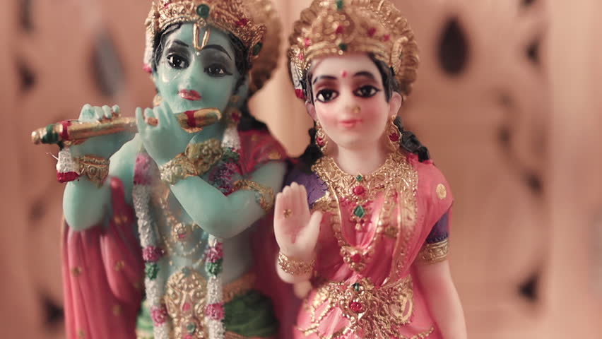 Radha Krishna Statues Sitting On Stock Footage Video (100% Royalty-free ...