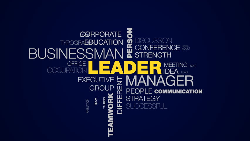 Leader manager businessman person success leadership influence job boss teamwork business animated word cloud background in uhd 4k 3840 2160. | Shutterstock HD Video #1017714589