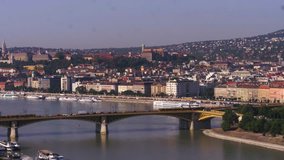 Budapest, Hungary aerial drone 4K stock video. Margaret Bridge
Margaret Island. 