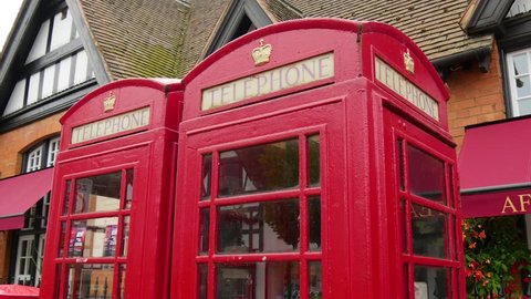 Iconic Red British Phoneboxes in Stratford Upon Avon