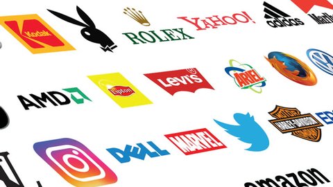 Social Media Logo Compilation Animation Seamlessly Stock Footage Video ...