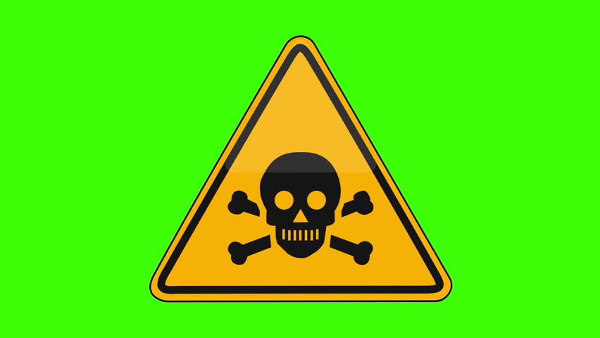 symbol toxic poisonous yellow sign green Stock Footage Video (100% ...