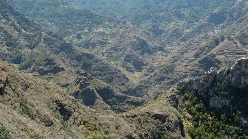 mountain ridge, rocks and cliff - mountain landscape  Anaga, Tenerife 
