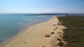 Aerial view in Isla Canela, Huelva. Andalusia, Spain, 4k Drone Video