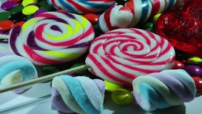 1920x1080 25 Fps. Very Nice Close Up Colorful Candy Mix Turning Video.