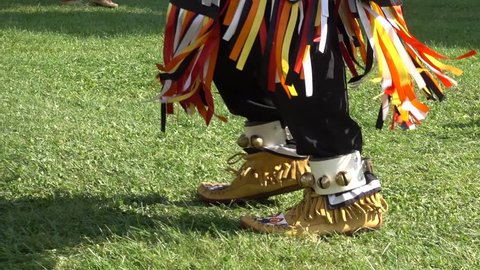 Native American Indian Dancing On Grass 001