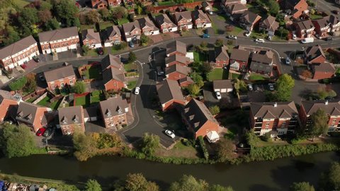 British canal side housing estate of private homes.