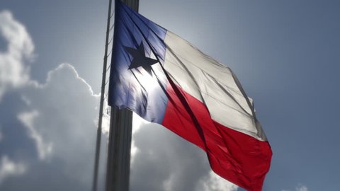 Texas Flag At Fair Park Dallas In Slow Motion