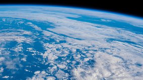19TH FEBRUARY 2018: Planet Earth seen from the International Space Station over the earth, Time Lapse Full HD. Pan up timelapse. Images courtesy of NASA Johnson Space Center