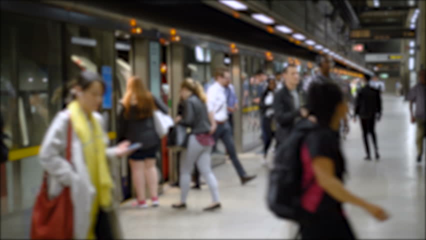 Commuter Crowd Of People in Underground Train Station - Commercially Usable | Shutterstock HD Video #1017796507