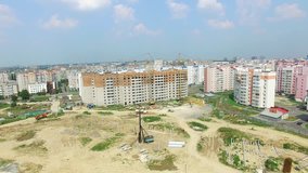 a large territory for the construction of modern high-rise buildings of the new part of the city. Aerial view