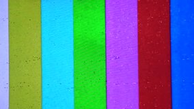 No Signal TV retro television test pattern. Color RGB Bars