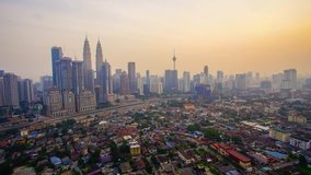 4K Timelapse of Kuala Lumpur city skyscappper during sunrise
