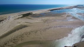 Aerial view in Cacela Velha, Algarve. Portugal. 4k Drone Video