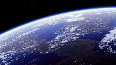 Planet Earth. Amazing View From Space. Ultra High Definition. 4K. 3840x2160. Seamless Looped. Realistic 3d Animation.
