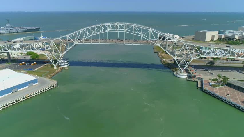 This video is about an aerial view of the Corpus Christi Harbor Bridge on a sunny day. This video was filmed in 4k for best image quality. Royalty-Free Stock Footage #1017874867
