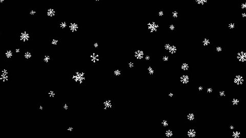Seamless Winter Themed Background With Hand Drawn Falling Snowflakes. Great For Your Winter / Christmas Related Projects. High-Quality Animation. FullHD 60fps.