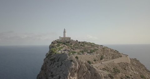 cap formentor lighthouse phare shooting by drone 