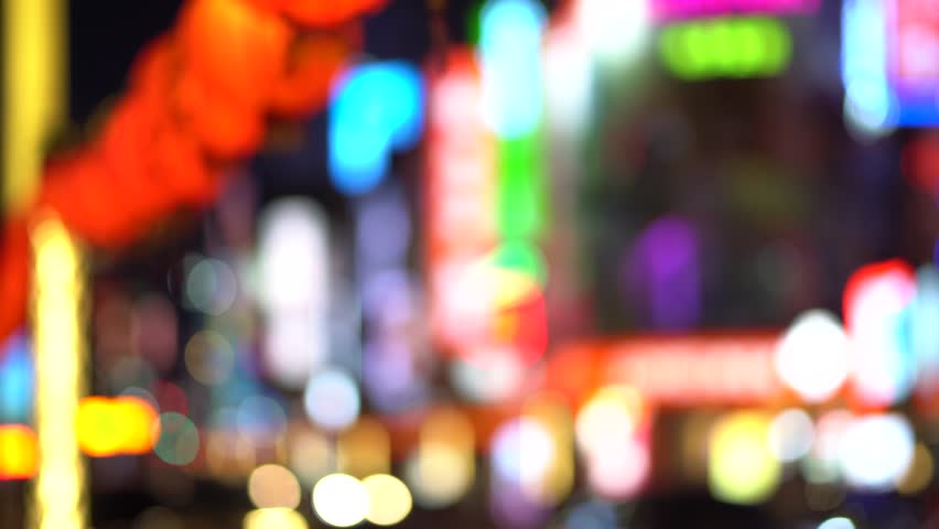 Blurred Nightlife  at Ximending is a neighborhood and shopping in the Wanhua District of Taipei, Taiwan.  Royalty-Free Stock Footage #1017897061