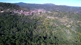 Aerial view in Mogarraz,Salamanca. Spain.4k Drone Video