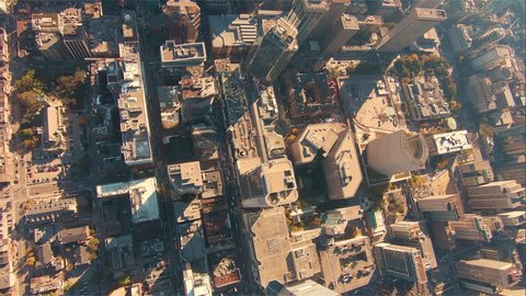 4K Video Sequence of Toronto, Canada - Aerial bird eye view of the Toronto's downtown