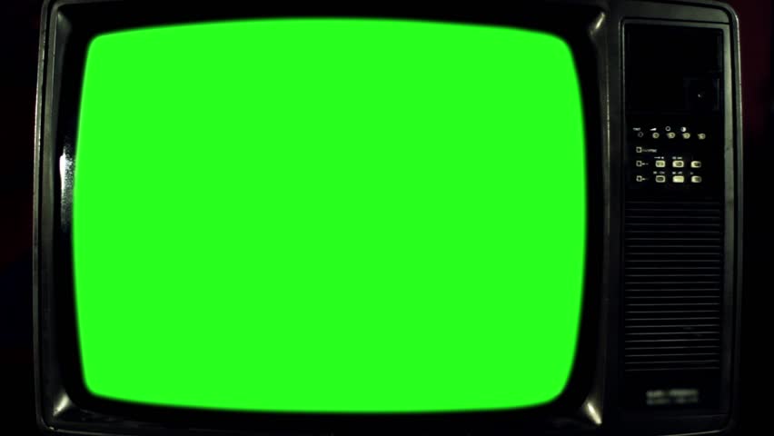 old tv screen green screen