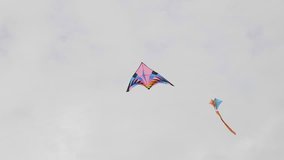 Blue kite soaring in the sky