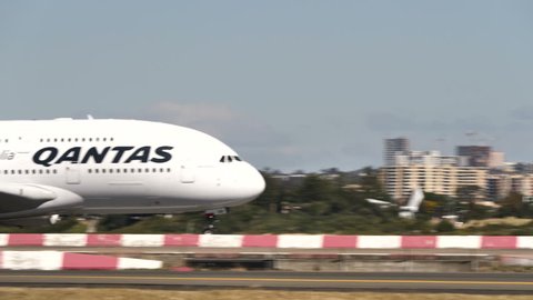 QANTAS AIRBUS A380-800 VH-OQD at SYDNEY AIRPORT AUSTRALIA - September 23, 2017