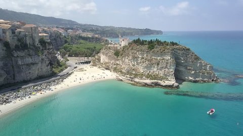 Aerial view of Tropea (Calabria), touristic italian city