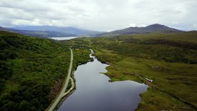Scotland, West Coast. Loch flyover in the West Coast of Scotland during summer of 2017.