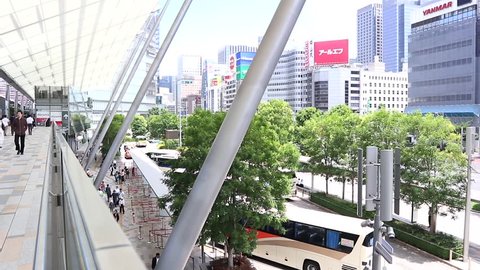 TOKYO, JAPAN. 2018 Aug 7th. View of Tokyo Station Bus Terminal from their Balcony.