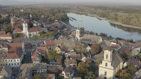 Szentendre, Hungary aerial landscape 4K stock video 