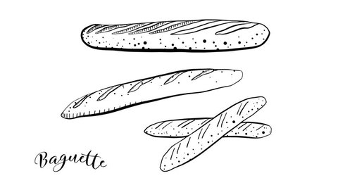 Baguette Sandwich Drawing Stock Video Footage 4k And Hd Video Clips Shutterstock