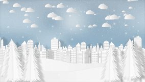 Motion graphics for christmas season background with snowflake and santa in town - Powered by Shutterstock - Get 15% off with code: PIKWIZARD15