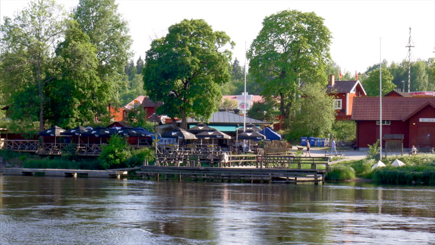 A restaurante by the Victoria pound lock in Fagersta, Sweden