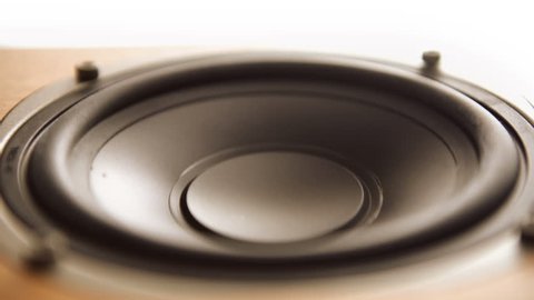  Bass speaker membrane vibration  playing low frequency sound 2160p 4K footage
