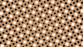 Retro brown pop art dots pattern spinning in a seamless looping background video clip