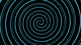 Spiral of blue & black ink spinning and spiraling in a rotating seamless repeating loop background motion video clip
