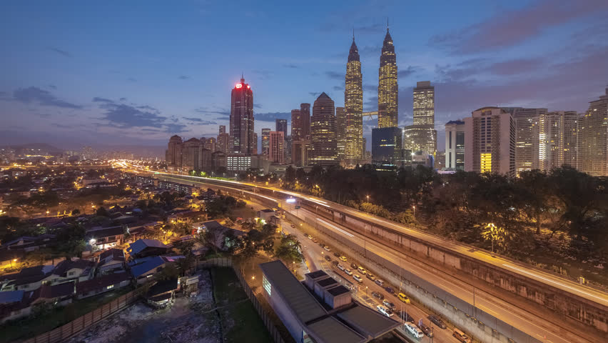 time lapse sunrise kuala lumpur malaysia Stock Footage Video (100% ...